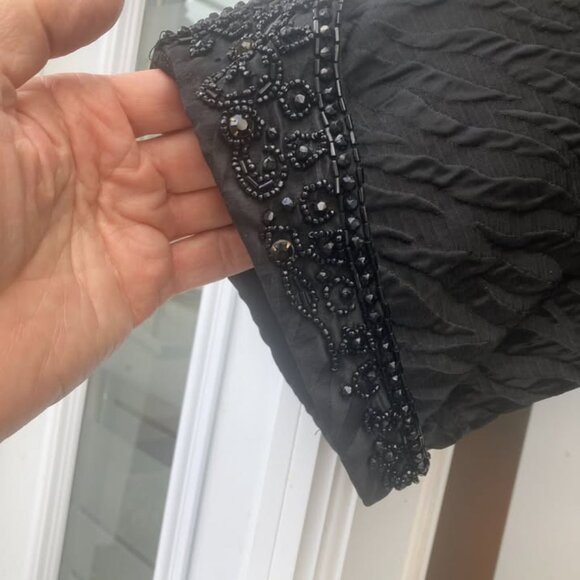 Vtg 1950 black taffeta cape womens opera coat sz Large - Picture 7 of 11